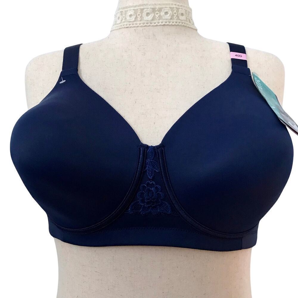 Vanity Fair NWT Navy Full Figure Smoothing Bra Women 40D